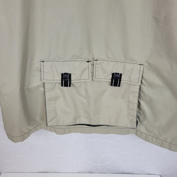 AMAX Mens Fishing Vest Large Tan Full Zip Pockets Nylon Water Resistant - Picture 11 of 13